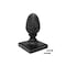 Nuvo Iron 6in x 6in BLACK ALUMINUM PINNEAPPLE ORNAMENTAL PYRAMID POST CAP PCP08 - alternate 1